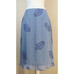 Y2k Fairycore Paisley Skirt Womens Size 8 Whimsigoth Midi 90's Ruffle Boho